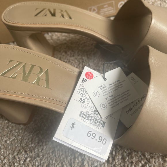 NWT ZARA SQUARE TOE BLOCK HEEL - Picture 5 of 5